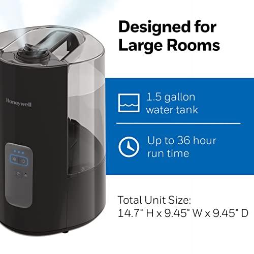 Honeywell Honeywell Dual Comfort Cool + Warm Mist humidifier. Humidifier for Bedroom, Office, Living Room and Home. Provides Temporary Relief from Dry air discomforts - Black, HWC775B