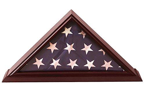 DECOMIL DECOMIL- 5x9 Burial/Funeral/Veteran Flag Display Case Shadow Box with Cherry Finish