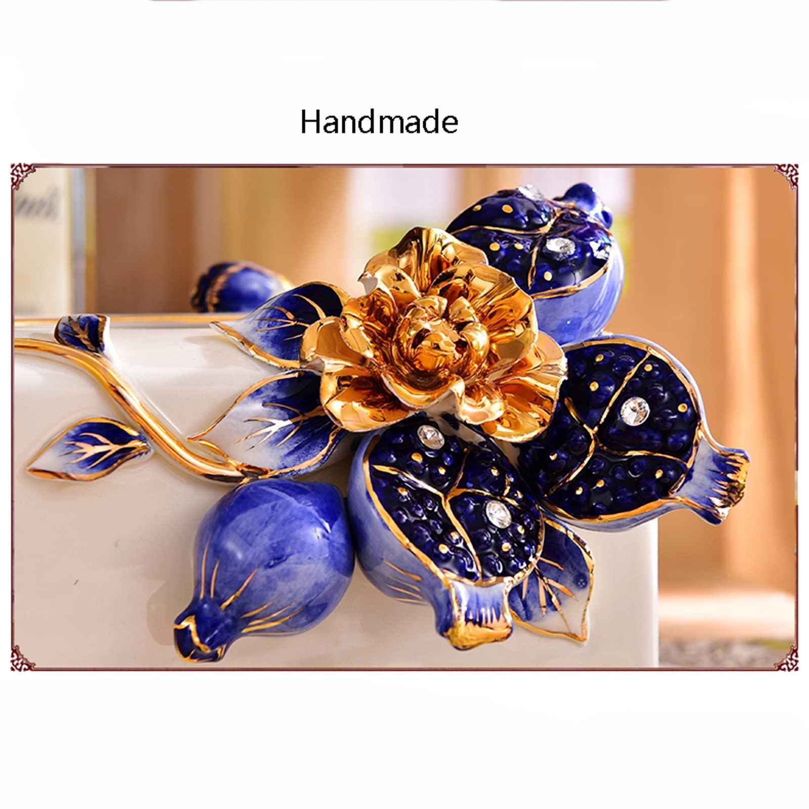 BONAD Tissue Holder Box European-Style Ceramic Tissue Box Living Room Bedroom Bedside Table Dining Table Creative Napkin Box Home Decoration Tissue Holder Case