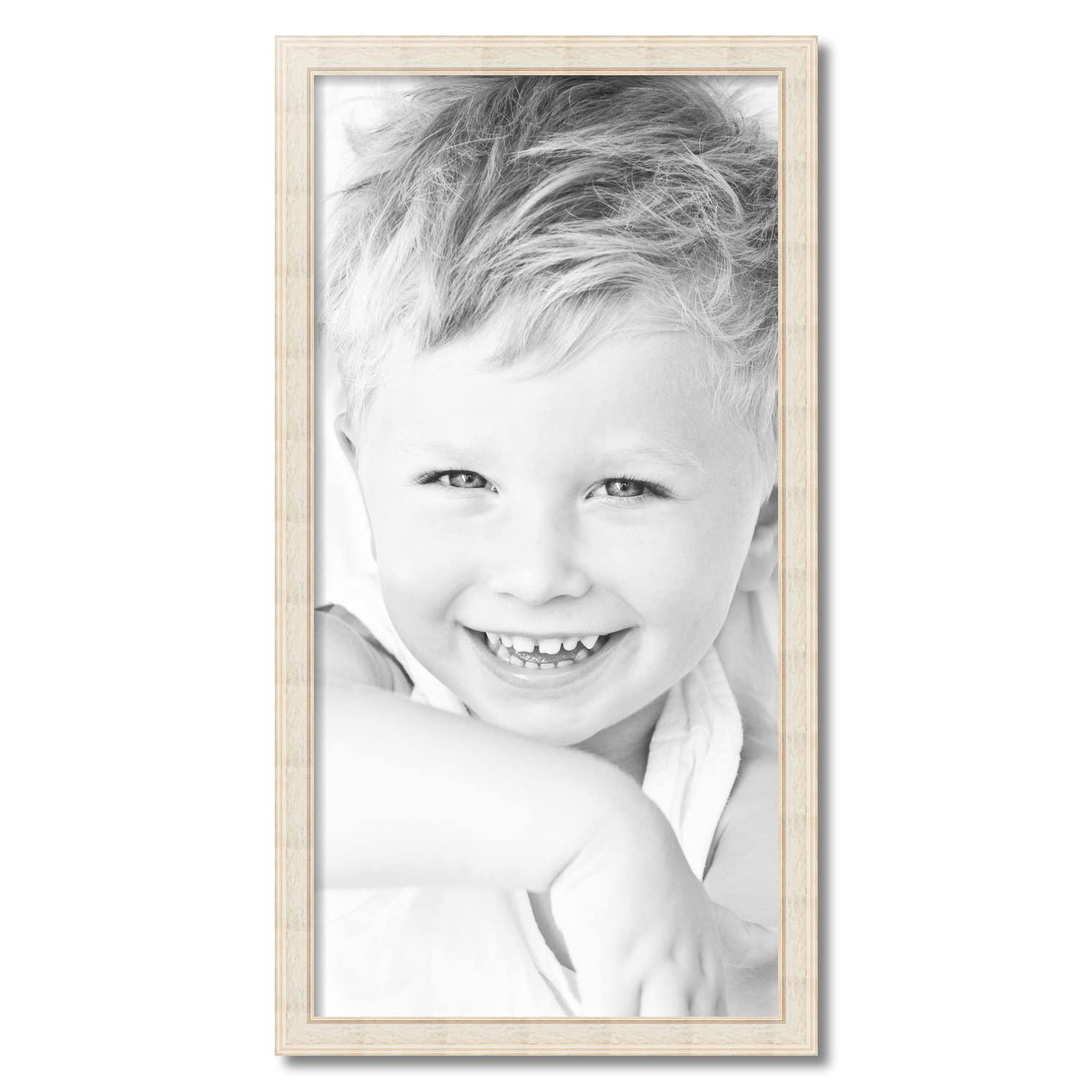 ArtToFrames ArtToFrames 18x36 Inch Multi Picture Frame, This 1.50 Inch Custom Wood Poster Frame is White Panel - Comes with Economy Acrylic and Corrugated Backing (WOMOM83386-18x36)