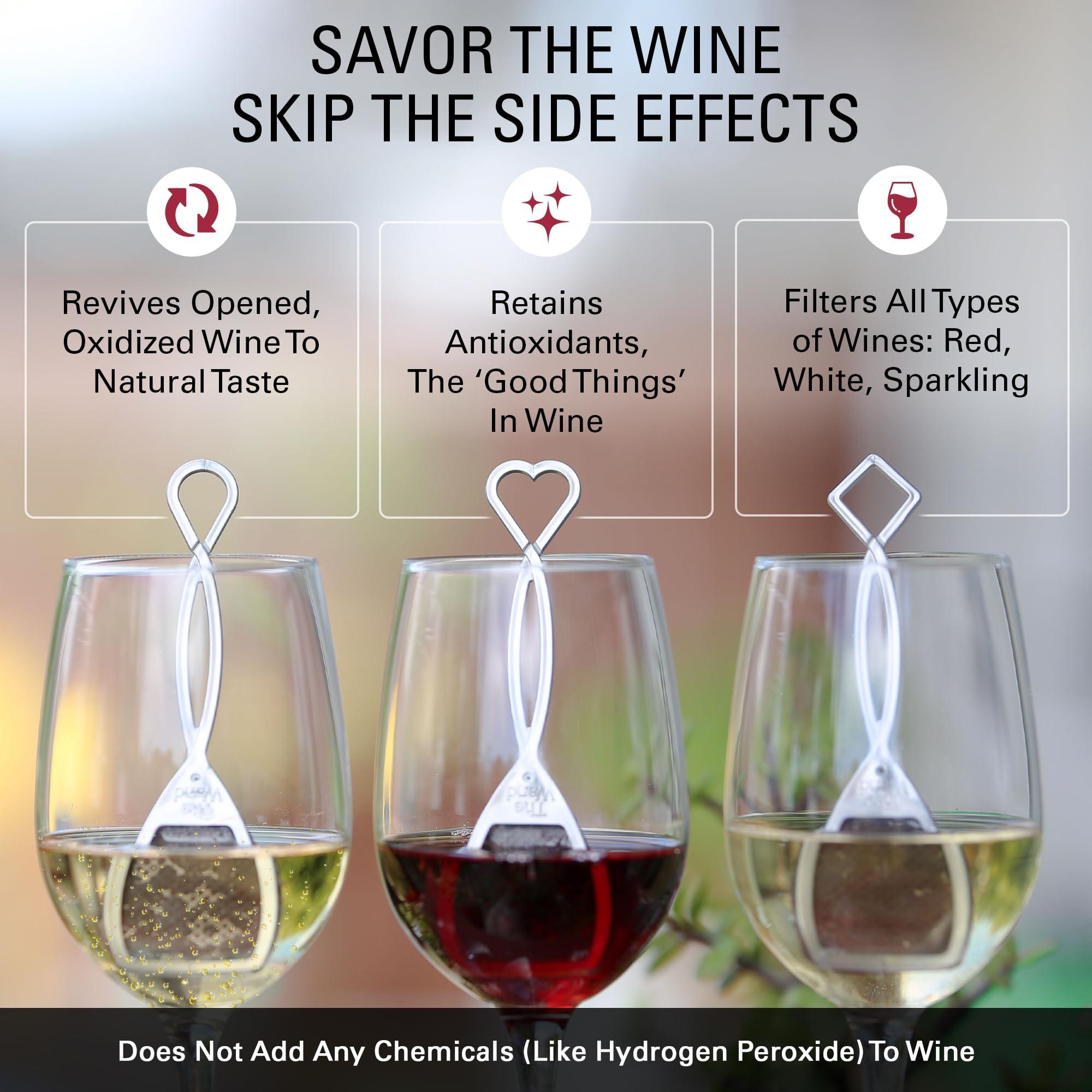 PureWine To Your Health PureWine Wine Wands Purifier, 3 Wine Filters Remover Histamines Sulfite - May Reduce and Alleviate Wine Allergies & Sensitivities - Restores Taste, Perfect Wine Pourer, Gifting, Holiday 3