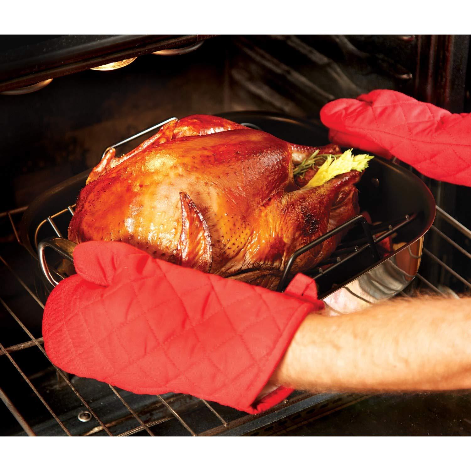 All-Clad All-Clad Specialty Stainless Steel Large Roaster with Nonstick Rack 13x16 Inch Oven Broiler Safe 500F Roaster Pan, Pots and Pans, Cookware Silver