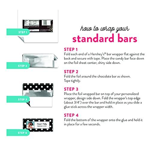 Just Candy Graduation Party Favors (25 Wrappers) DIY Personalized Wrappers for Candy Bars - Yellow