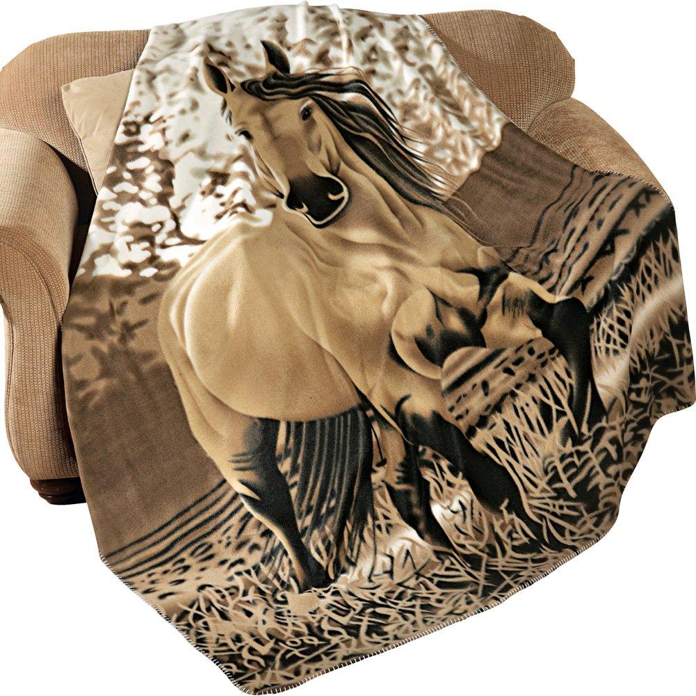 Nani?Wear Western Horse Soft Fleece Throw Blanket, 63"x73"