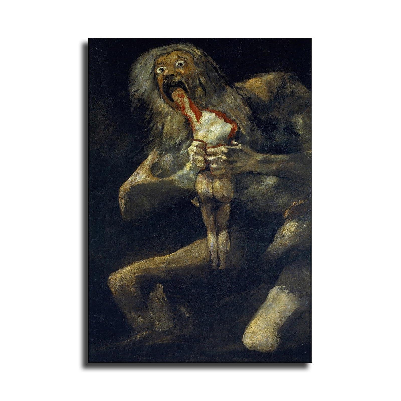 Zsqzsq Zsqzsq Francisco De Goya Poster - Saturn Devouring His Son Canvas Art Print - Modern Artwork Abstract Painting Cool Wall Decor for Bedroom Living Room Office (8 * 12,unframed)