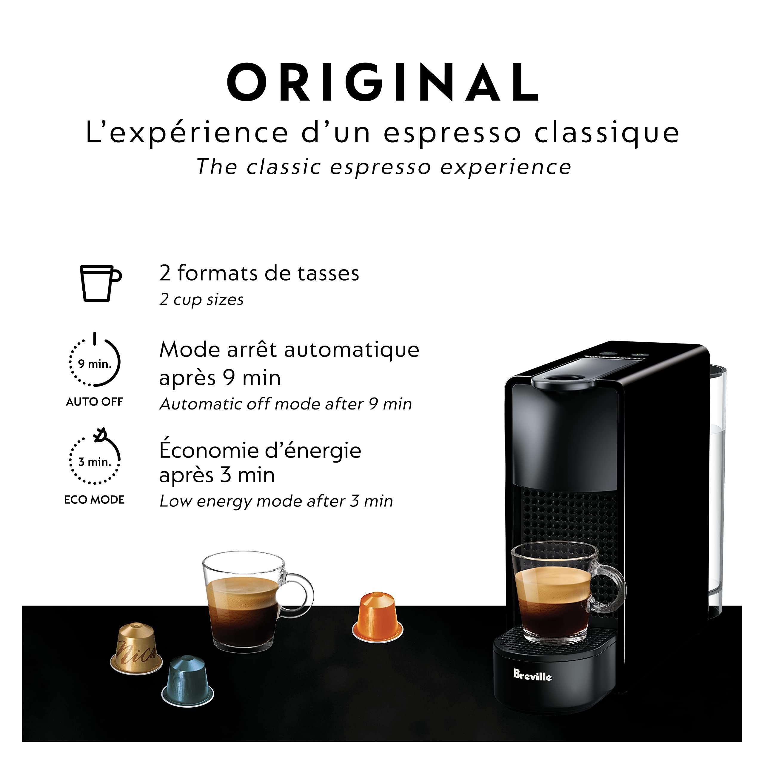 Breville Breville BEC220BLK1AUC1 Nespresso Essenza Mini Espresso Machine, 15.25 x 5.5 x 12.25 in, Black