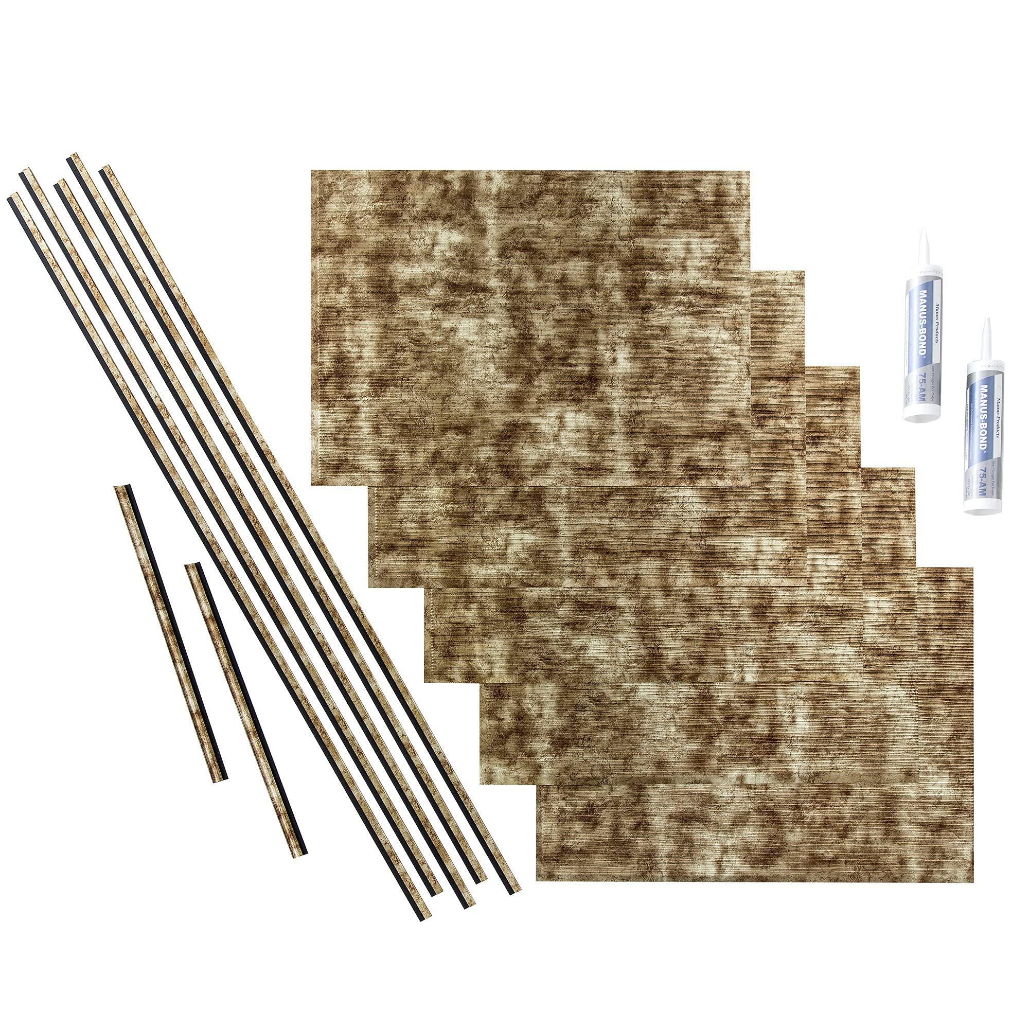 FASDE FASDE Ripple Decorative Vinyl Backsplash 15 sq ft Kit in Bermuda Bronze
