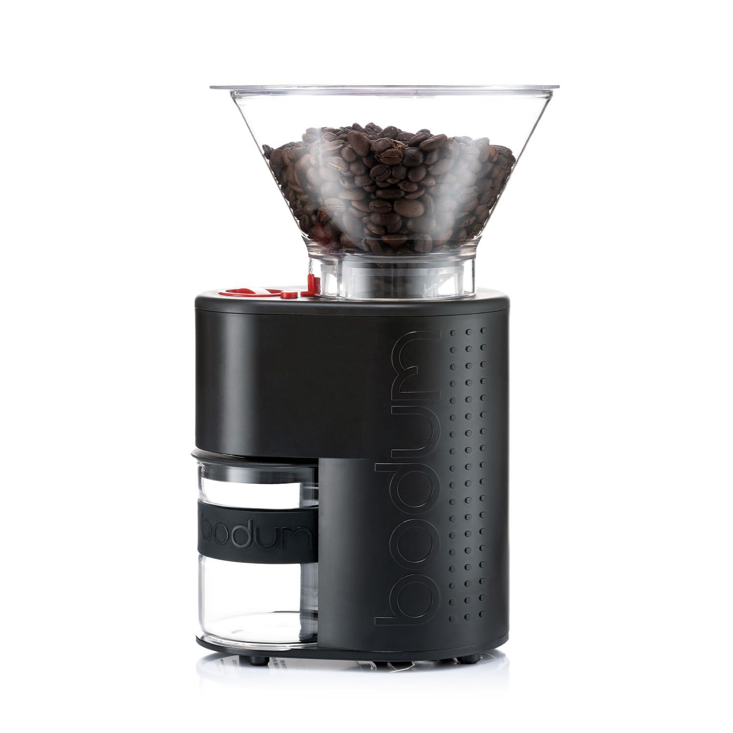 Bodum Bodum Bistro Electric Conical Burr Coffee Grinder, Preset Timer, 12 Grind Settings, Black