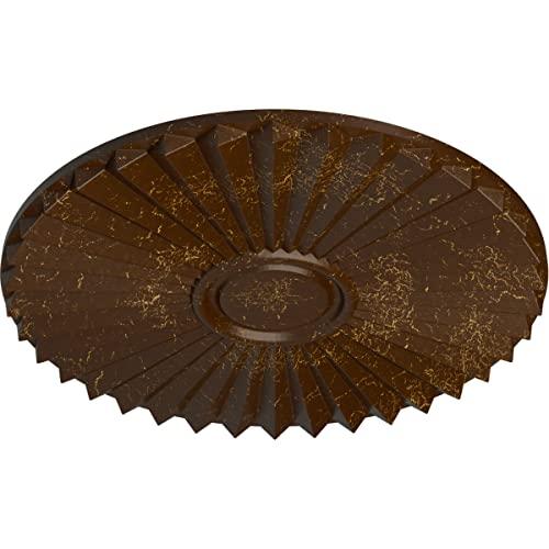 Ekena Millwork Ekena Millwork CM20SHRBC Shakuras Ceiling Medallion, 19 3/4\"OD x 1 3/8\"P (For Canopies up to 5\"), Hand-Painted Root Beer Crackle