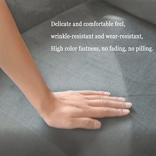 WHHK WHHK Stretch Velvet Armless Accent Chair Cover Slipcover Grey Black Brown Armless Chair Cover Non-Slip Furniture Protector Slipcover Removable Washable for Dining Living Room Hotel Reception
