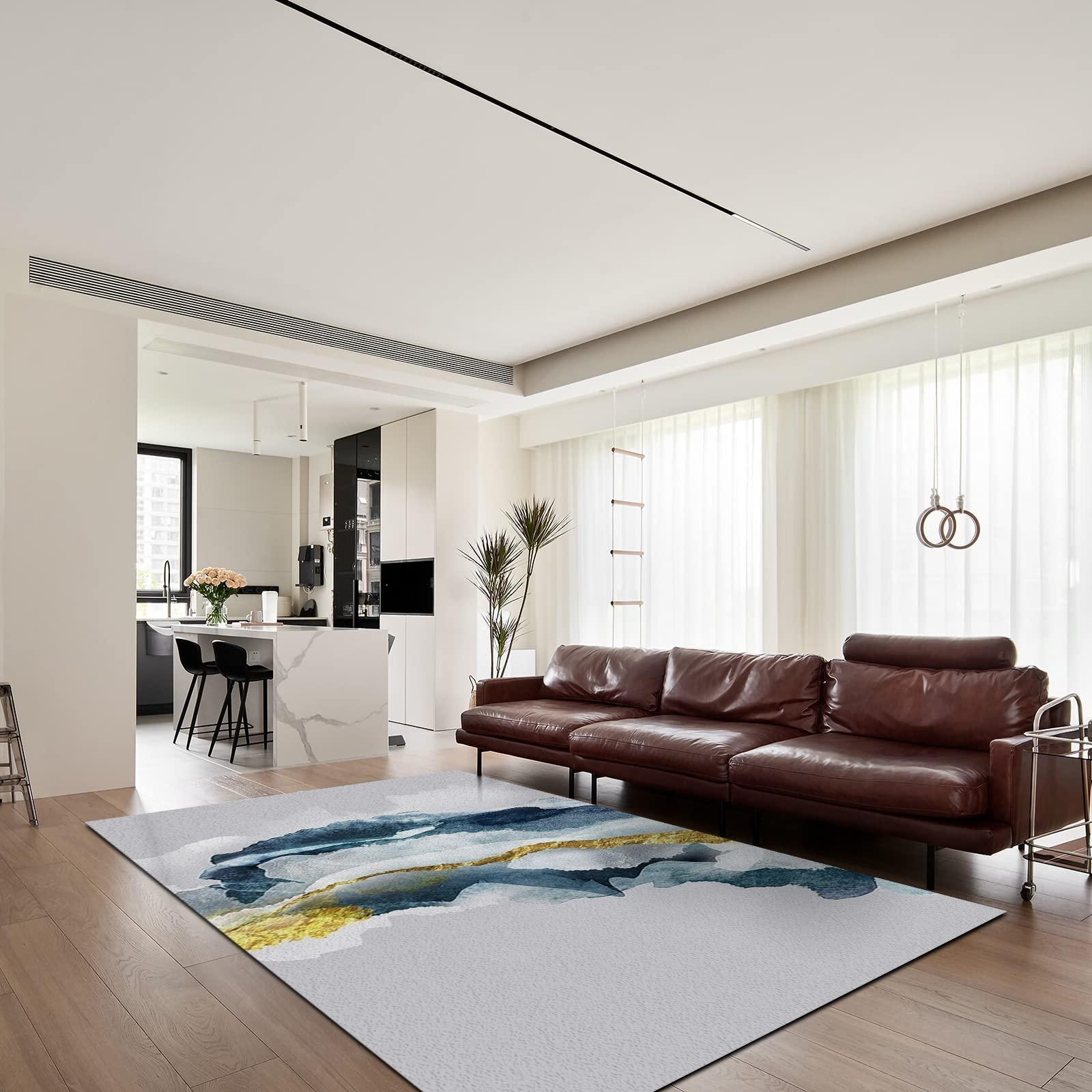 SEALFO SEALFO Abstract Landscape Area Rug, Mountains Washable Rug, Indoor Outdoor Rug Machine Washable Non Slip for Bedroom Dining Room Home Office Kitchen-4ft5ft