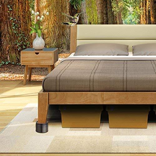 iPrimio iPrimio Bed Risers - Round, 3 Inch Lift, Heavy Duty, 6 Pack, Up to 10000lbs - Bed Raising Blocks, Furniture Risers - Safe, Sturdy Bed Lifts for College Dorm Rooms, Couches, Tables, Desk Riser