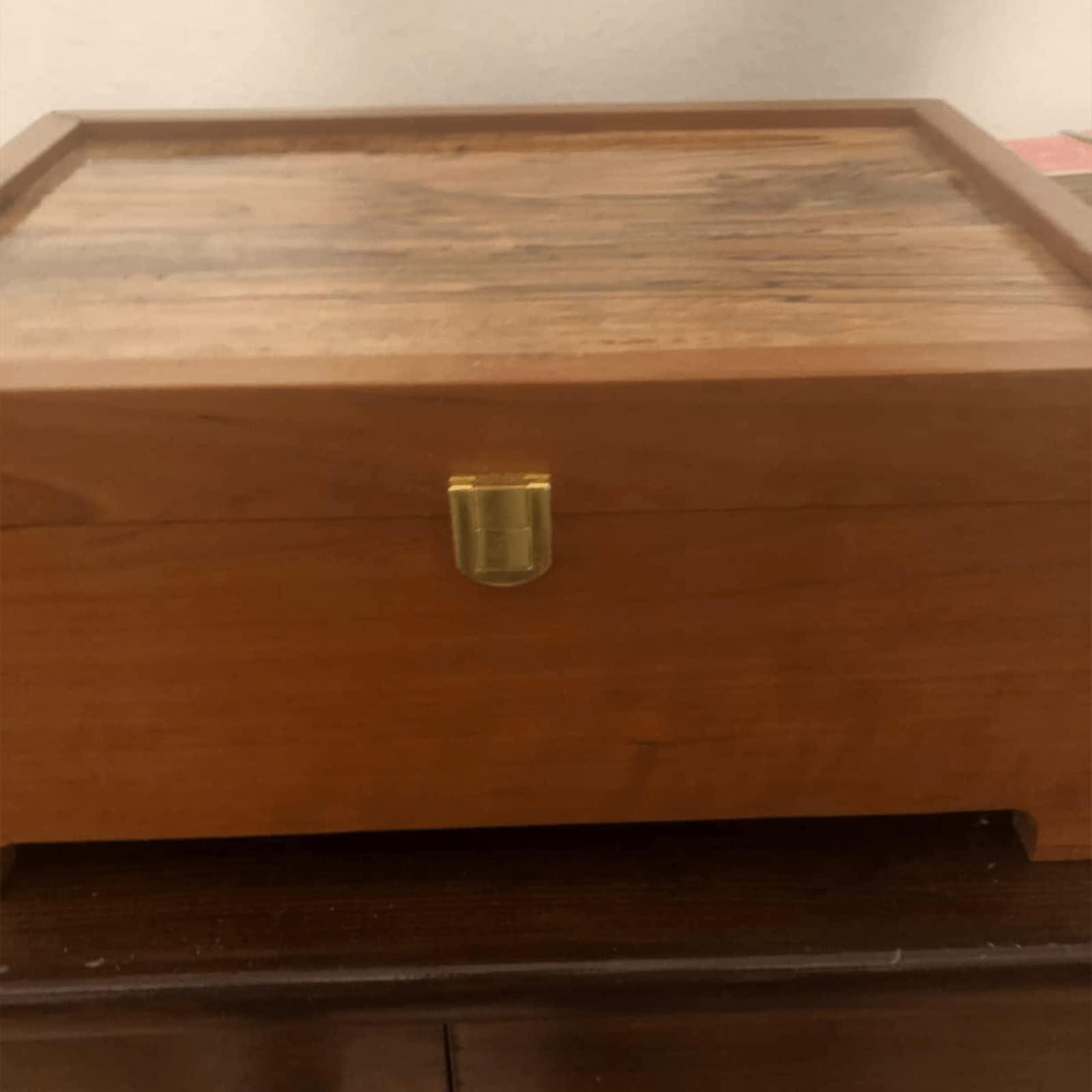 dophee dophee Toggle Catch Lock 0.98\"x0.79\" Gold Retro Style Iron Hasp Wood Chest Lock Latch Clasp with Screws for Jewellery Box Suitcase Chest Decoration (5-Pack)