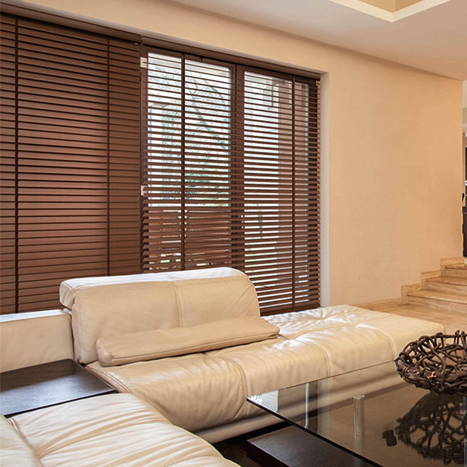 JLXJ Bathroom Office Aluminum Venetian Blinds, Brown Blackout Day and Night Roller Shade for Outdoor Patio Porch, 80cm/100cm/120cm/140cm Wide (Size : 120240cm(47.294in))