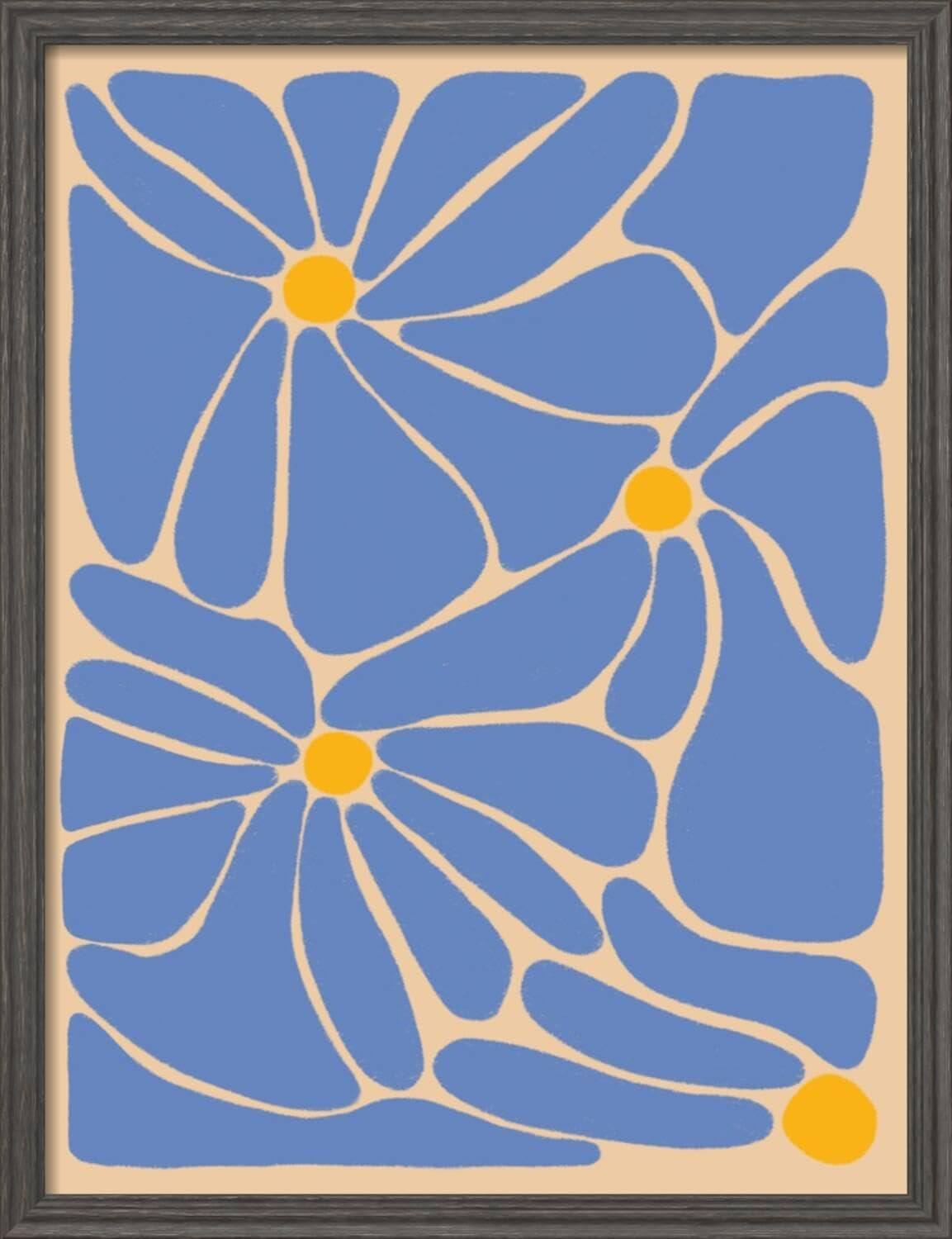 ART.COM ART.COM Wall Photographic Print Retro Flower Print II on Brown Frame by Dariia Khotenko, 32\" x 40\"