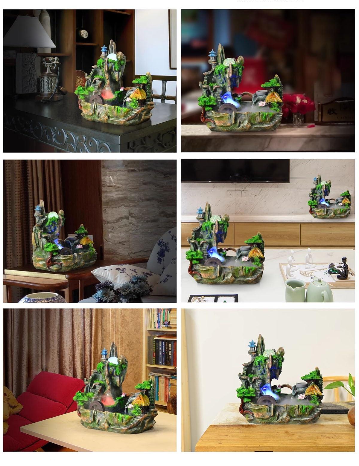 APMOE Table Fountain, Tabletop Fountain Indoor Waterfall Desk Fountain for Office Zen Water Fountain Small Water Fountain Indoor Water Fountains Tabletop(Small)