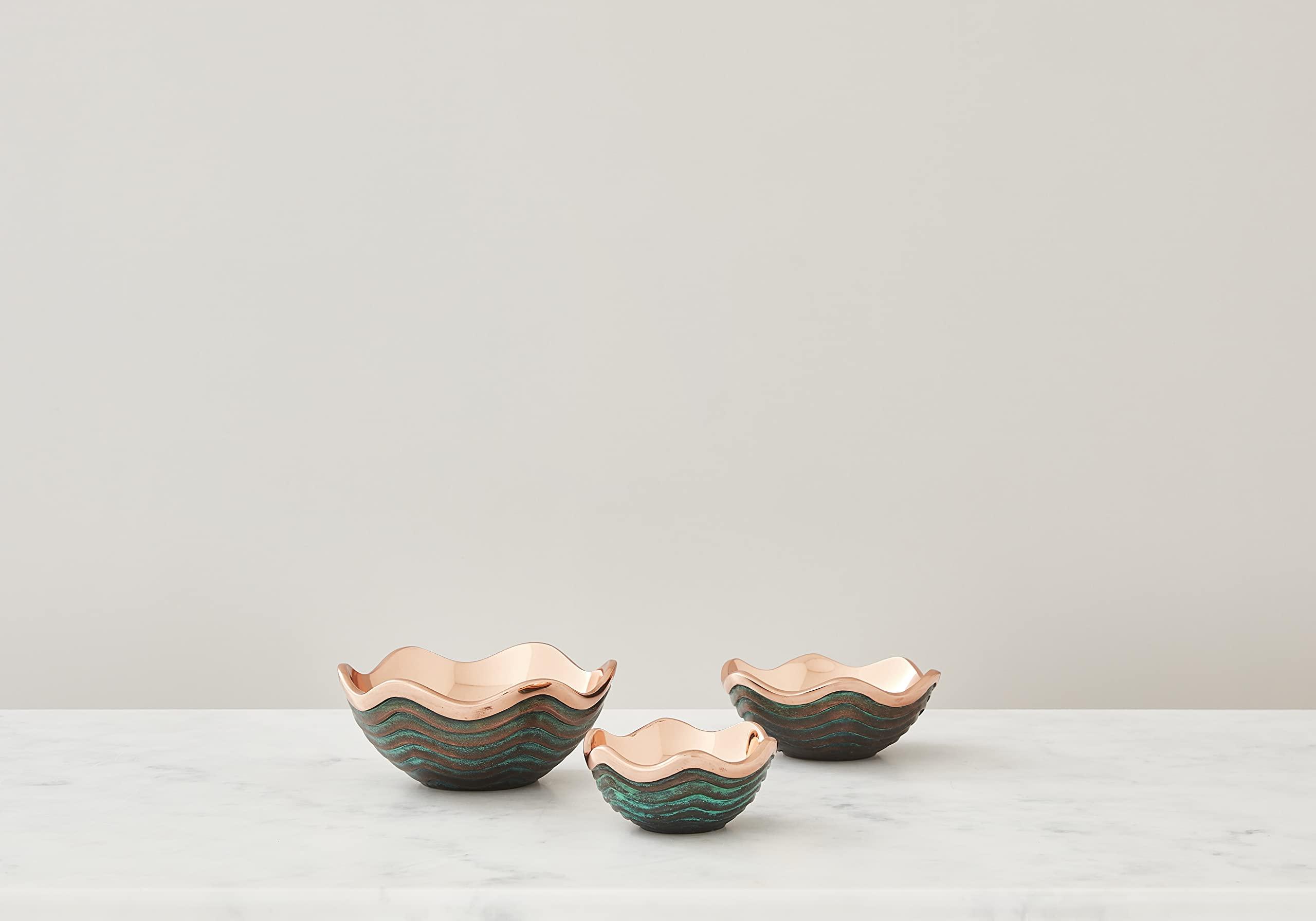 nambe nambe Small Copper Canyon Bowl | 6-Inch Fruit or Snack Bowl for Kitchen Counter, Table, Mantel Dcor | Decorative Scalloped Edge Vegetable Basket | Salad Serving Bowl | 16-Ounce