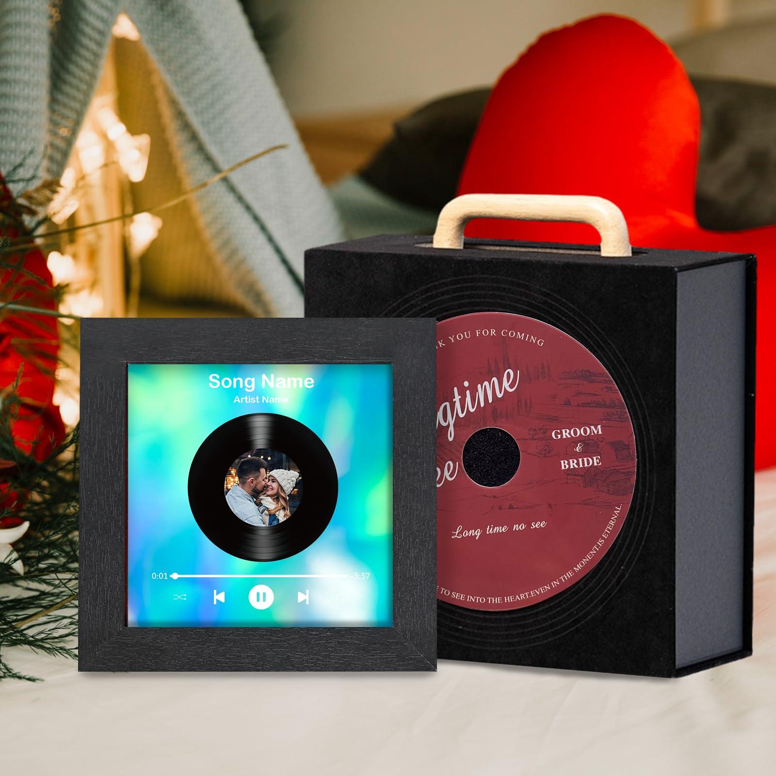 Dyoart Dyoart Custom Memory Music & Photo Wooden Frame, Personalized Wedding Music and Photo Frame, Can Play Song & Recordable, Tabletop & Wall Mount, Birthday Sounds Gifts for Him