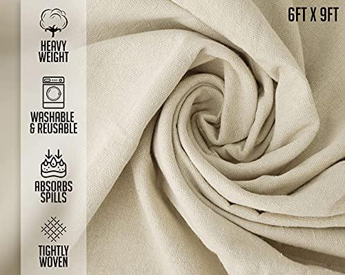 Corporate Hills Canvas Painters Drop Cloth (Size 6 x 9 Feet - Pack of 2) - Pure Cotton Paint Drop Cloth for Painting, Curtains, Furniture & Floor Protection - All Purpose Thick Canvas tarp with Double Stitched Edges