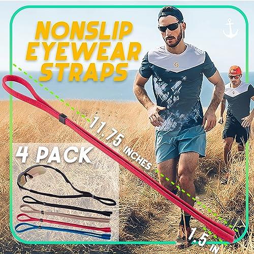 Anchor Glasses Straps Anchor Glasses Straps Glasses Strap 4 Pack Sunglasses Strap Adjustable Stretch Universal Fit for Kids to Adult Sport Eyewear Holder Retainer