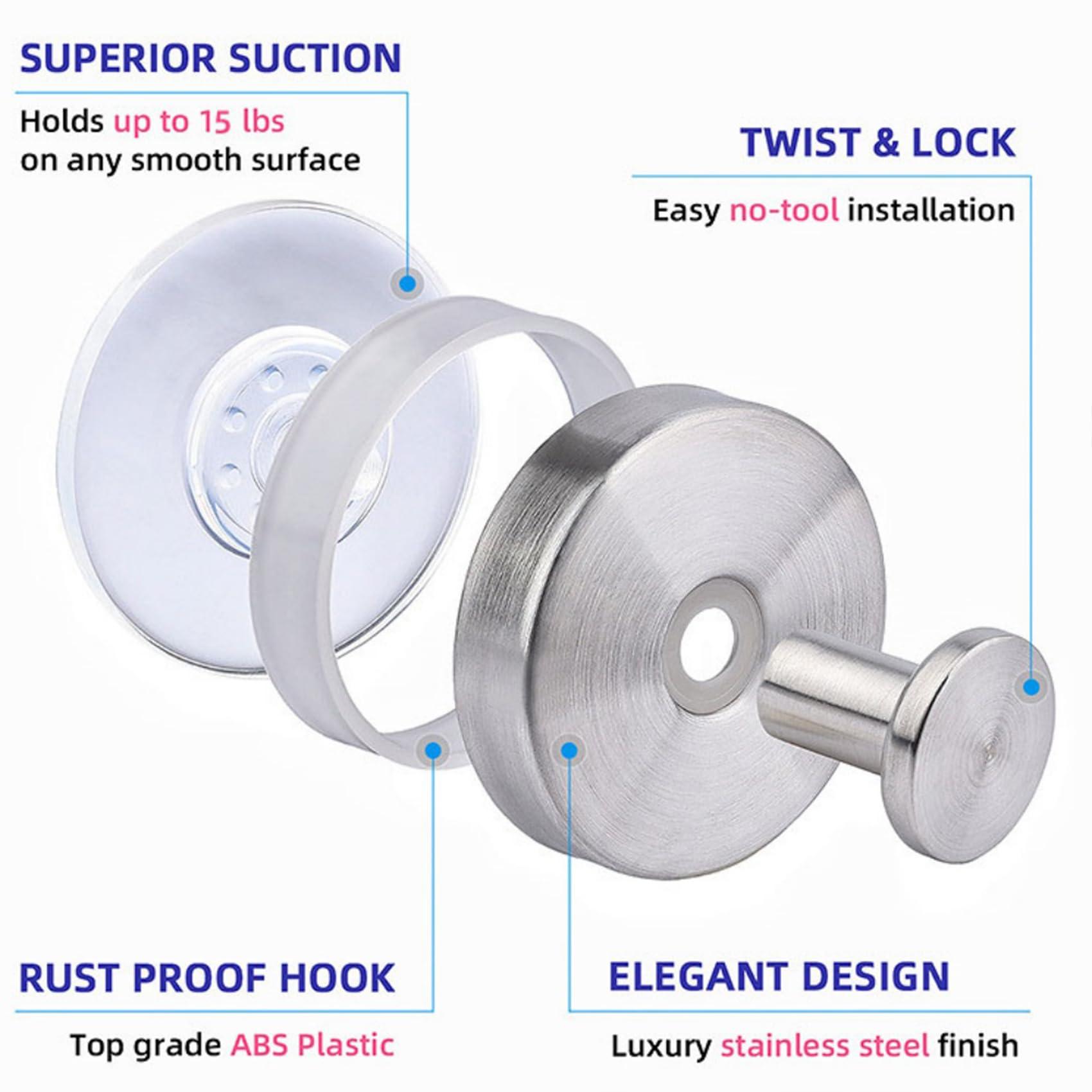 Generic Suction Cup Hooks for Wreaths on Glass, Suction Cup Hooks for Glass Window, Suction Cup Wreath Hanger, Suction Cup Hooks Heavy Duty, Wreath Suction Cups Wreath Holder for Glass Front Door (2Pcs-D)