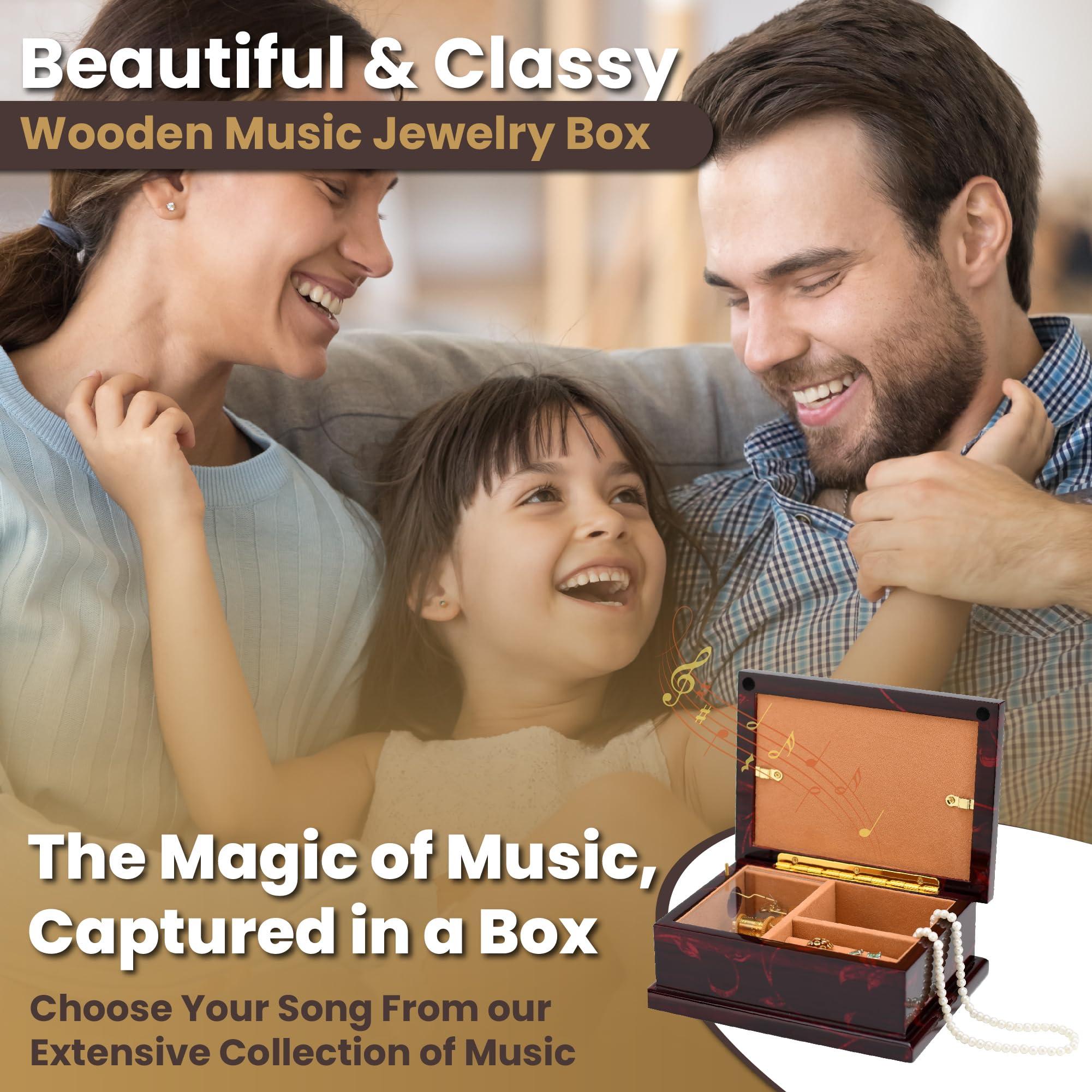MusicBoxAttic Modern 4 x 6 Photo Frame Musical Jewelry Box with Floral Motifs-Many Songs to Choose-If I Only Had a Brain