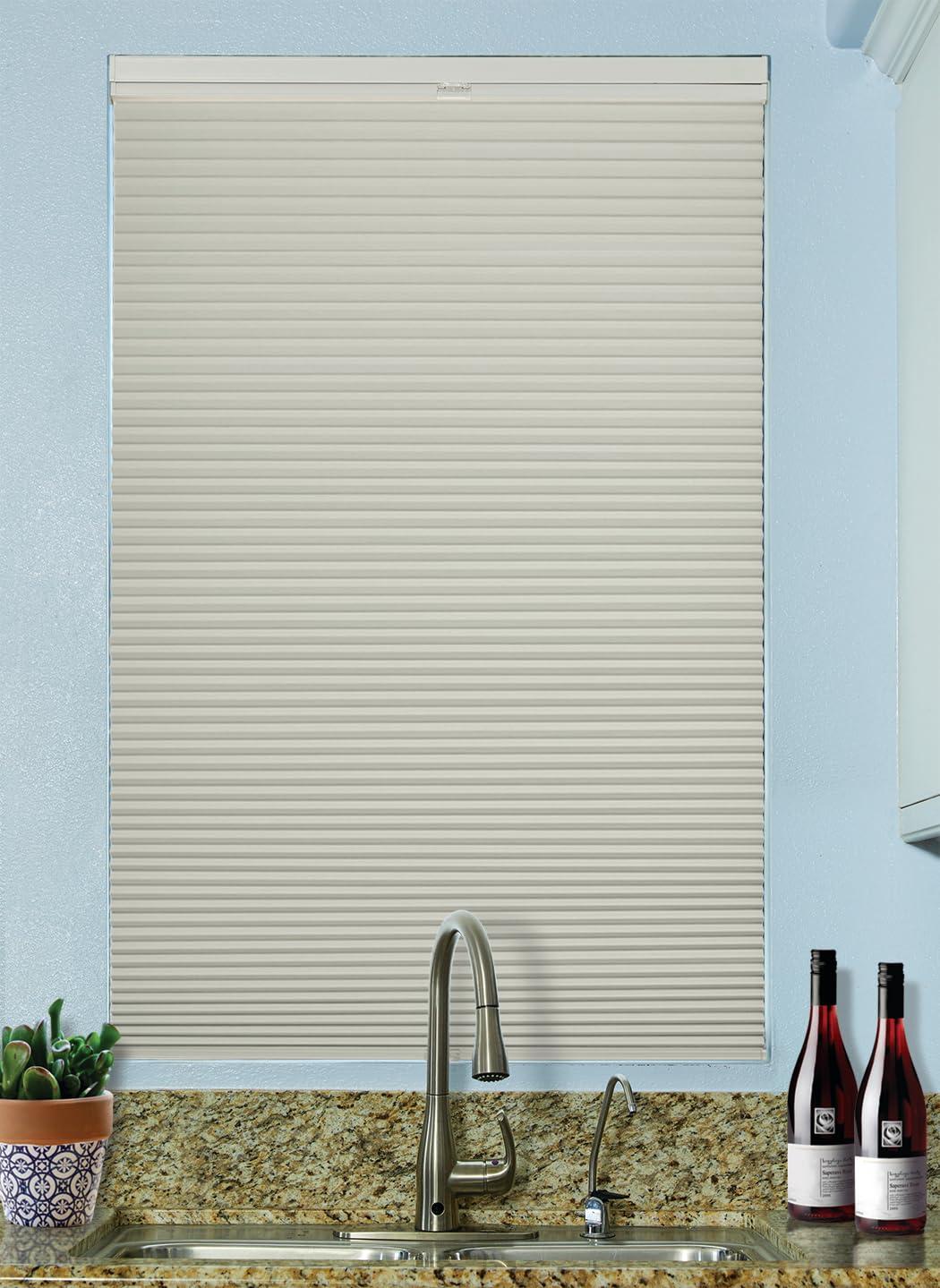 BlindsAvenue BlindsAvenue Cordless Top Down Bottom Up Cellular Honeycomb Shade, 9/16" Single Cell, Blackout, Winter White, Size: 41.5" W x 48" L
