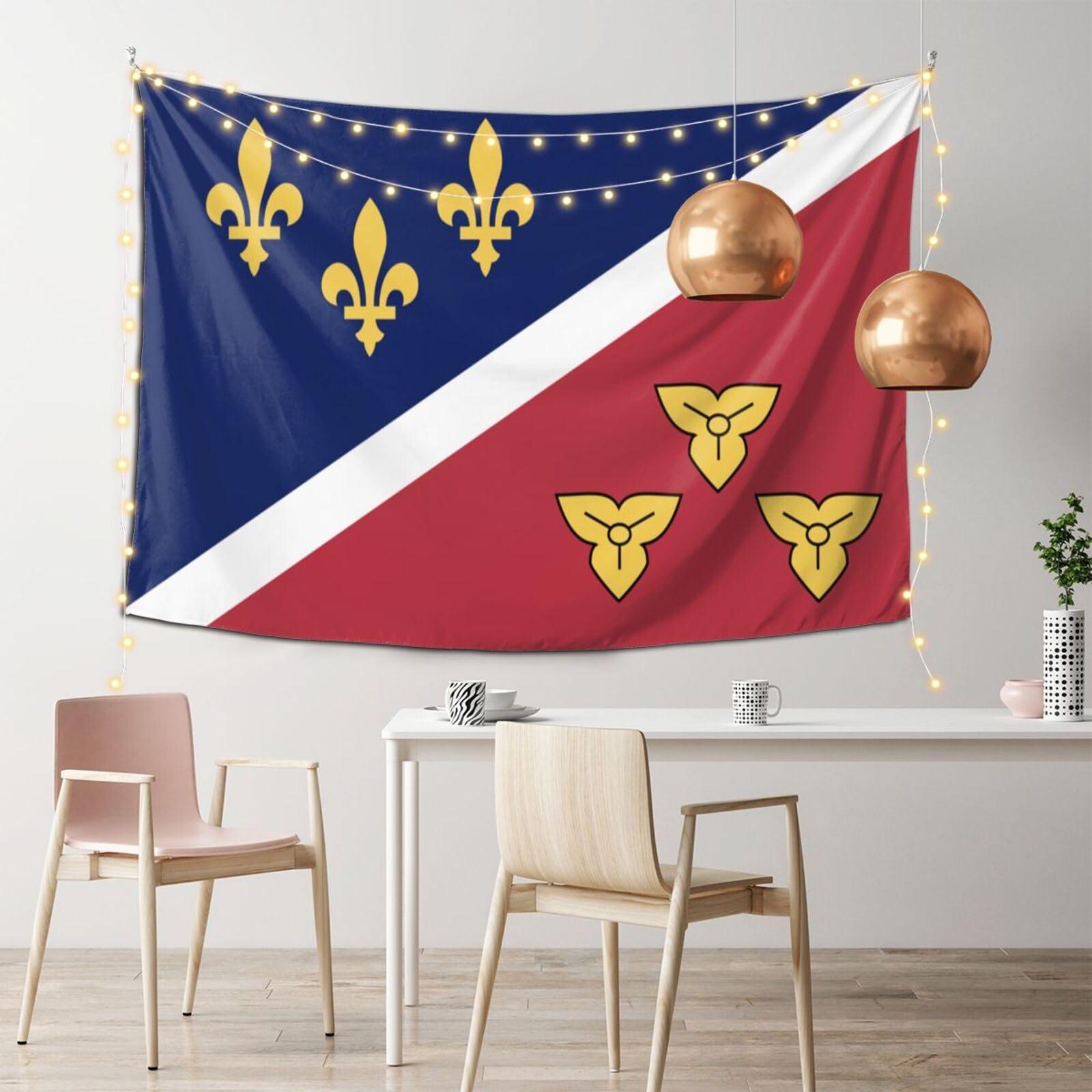 LIFANGMI LIFANGMI Flag Of Metairie, Louisiana Tapestry Wall Hanging 60x40 Inch Bedroom Living Room Dormitory Home Decoration Wall Tapestry