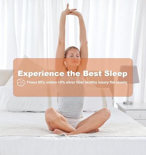 NIULAFR NIULAFR Grounding Sheets - 95% Nature Cotton +5% Silver Fiber - with Grounding Cord, Keep Good Sleep - Natural Healthy