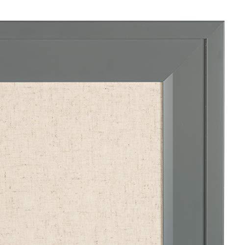 DesignOvation DesignOvation Bosc Framed Linen Fabric Pinboard, 18.5x27.5, Gray