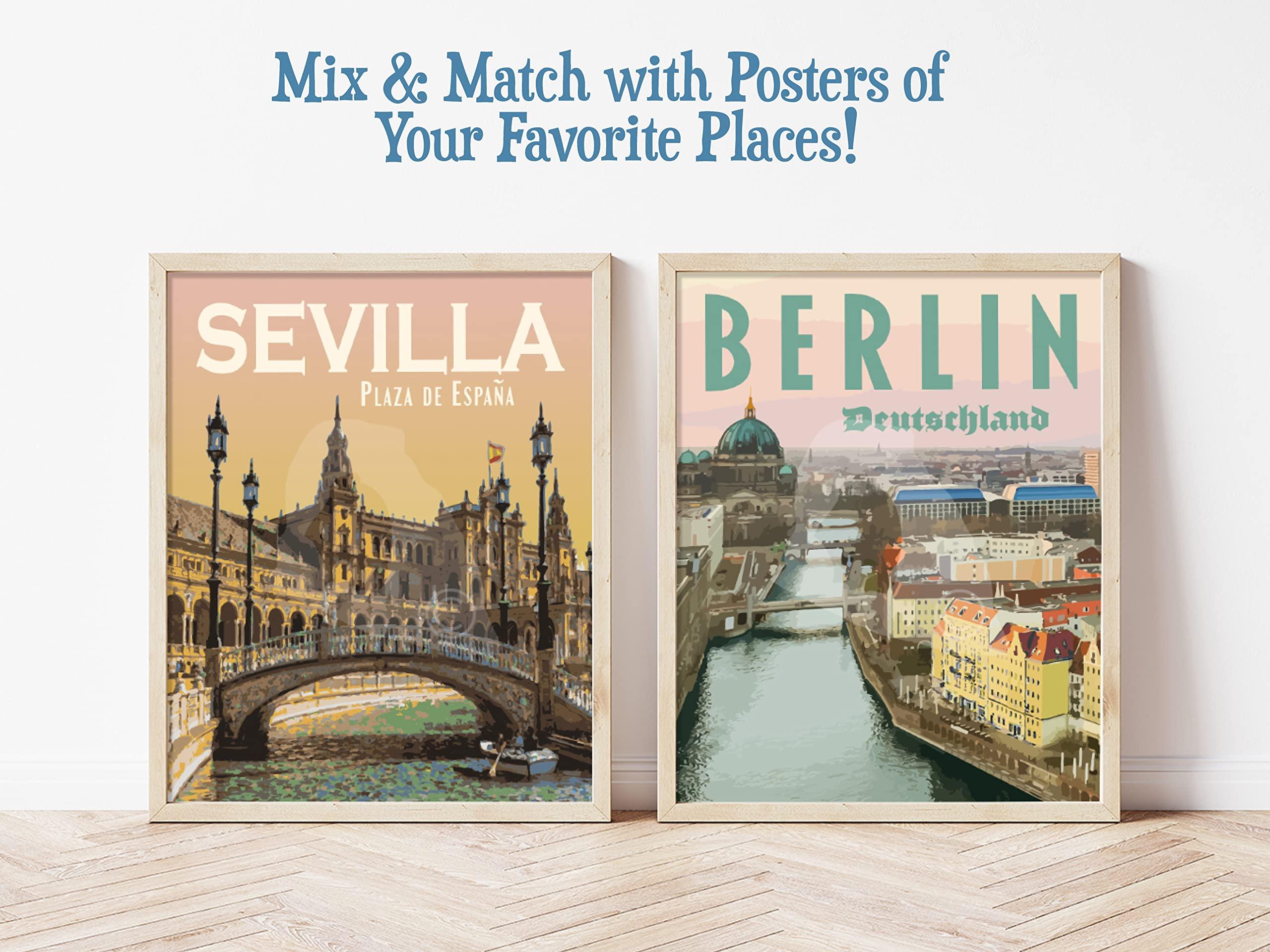 The Window West Berlin Germany Travel Poster Print (Canvas, 16x20 Inches)