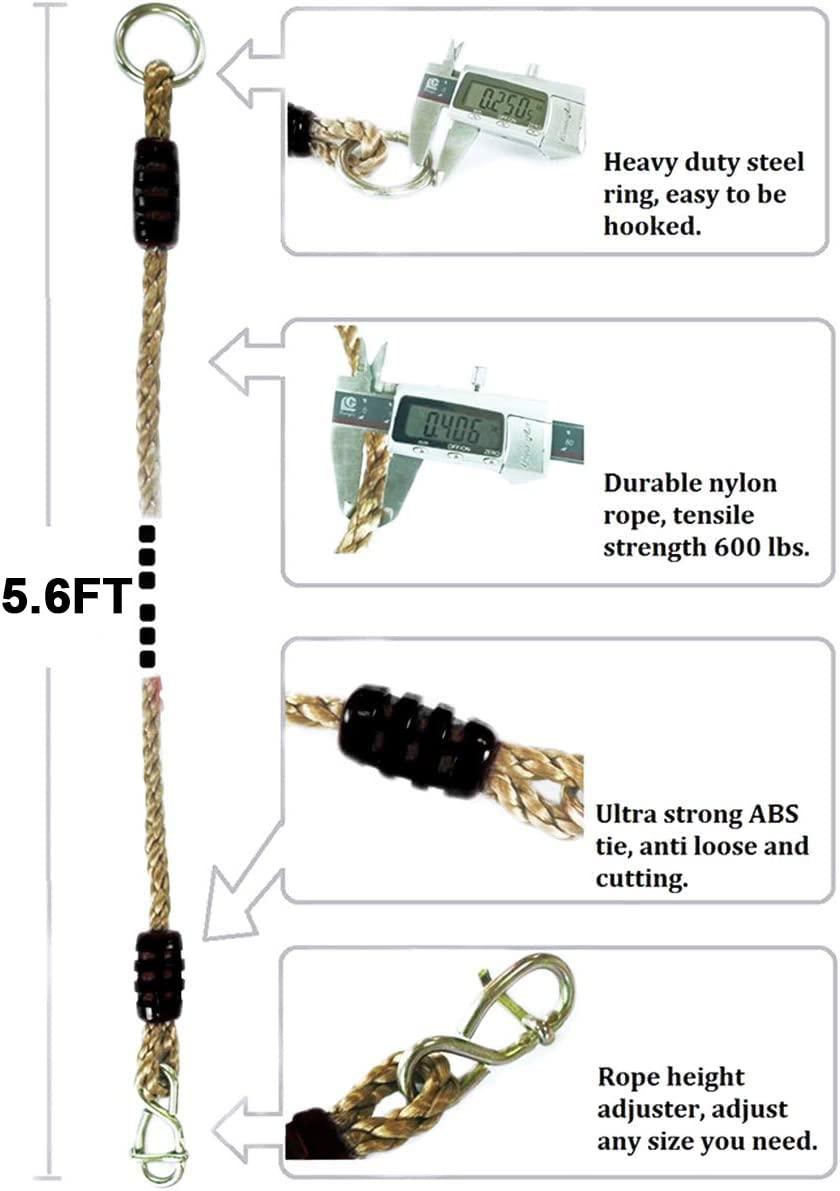 ArtiGifts Tree Swing Ropes Hammock Chair Straps Hanging Kit with 2 Carabiners for Replacement, Adjustment or Extension - 6ft & Holds to 600lbs, Perfect for Children Swing, Outdoor Hammock and Hanging Chair