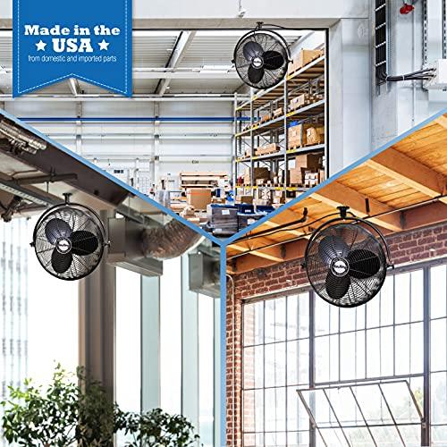 Air King Air King 9320 20-Inch 1/6-Horsepower Industrial Grade Ceiling Mount Fan with 3,670-CFM, Black Finish