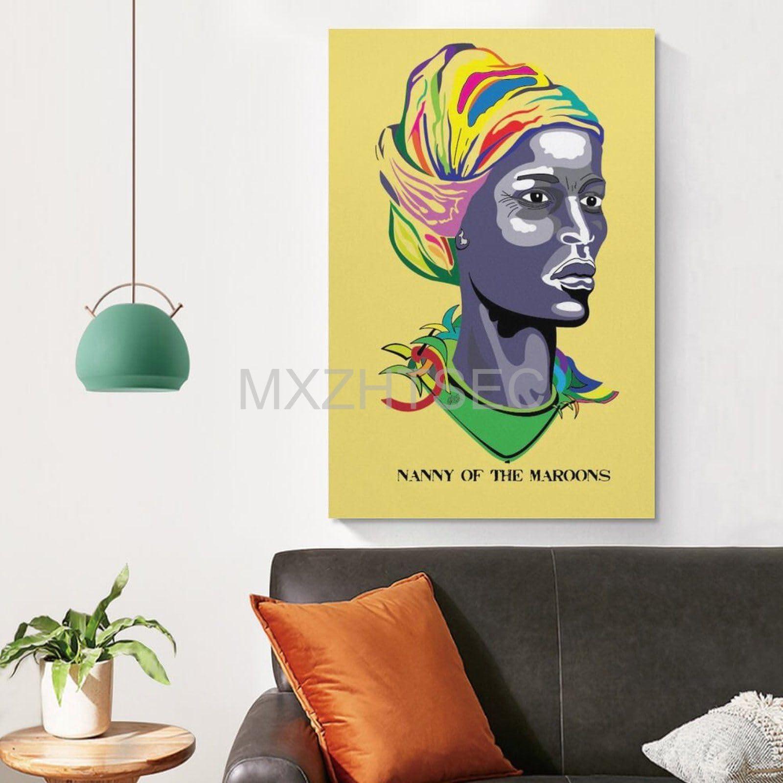 MXZHTSEC MXZHTSEC Nanny of The Maroons Revolutionist Portrait Art Poster Canvas Painting Posters And Prints Wall Art for Living Room Bedroom Decor 12x18inch(30x45cm)