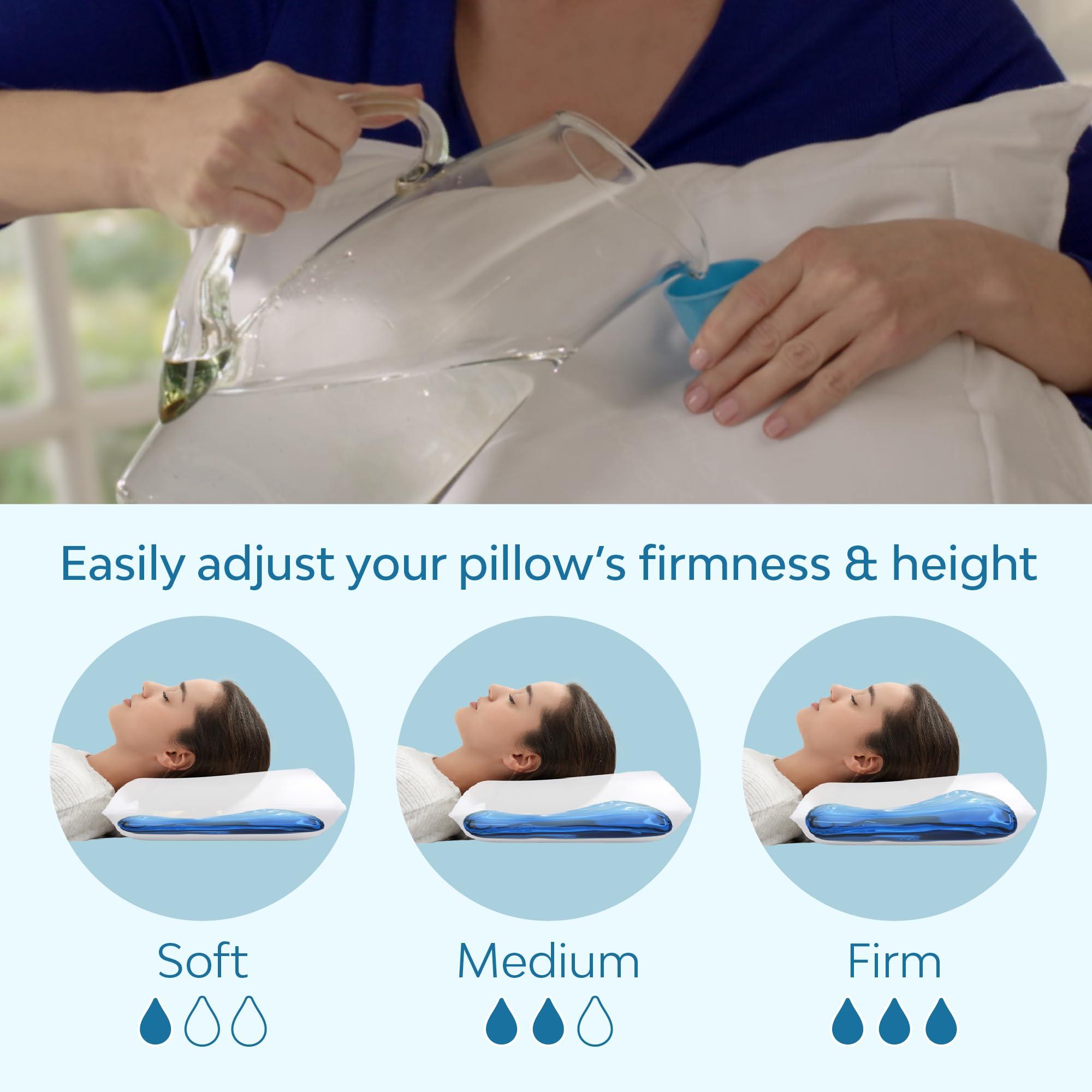 Mediflow Mediflow Water Pillow Memory Foam re-Invented with Waterbase Technology - Clinically Proven to Reduce Neck Pain & Improve Sleep Quality. (Two Pillows, Two Pillow Protectors)