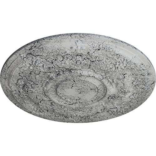 Ekena Millwork Ekena Millwork CM29DAUWC Darnay Ceiling Medallion, 29 1/4\"OD x 2\"P (Fits Canopies up to 7 1/4\"), Hand-Painted Ultra Pure White Crackle