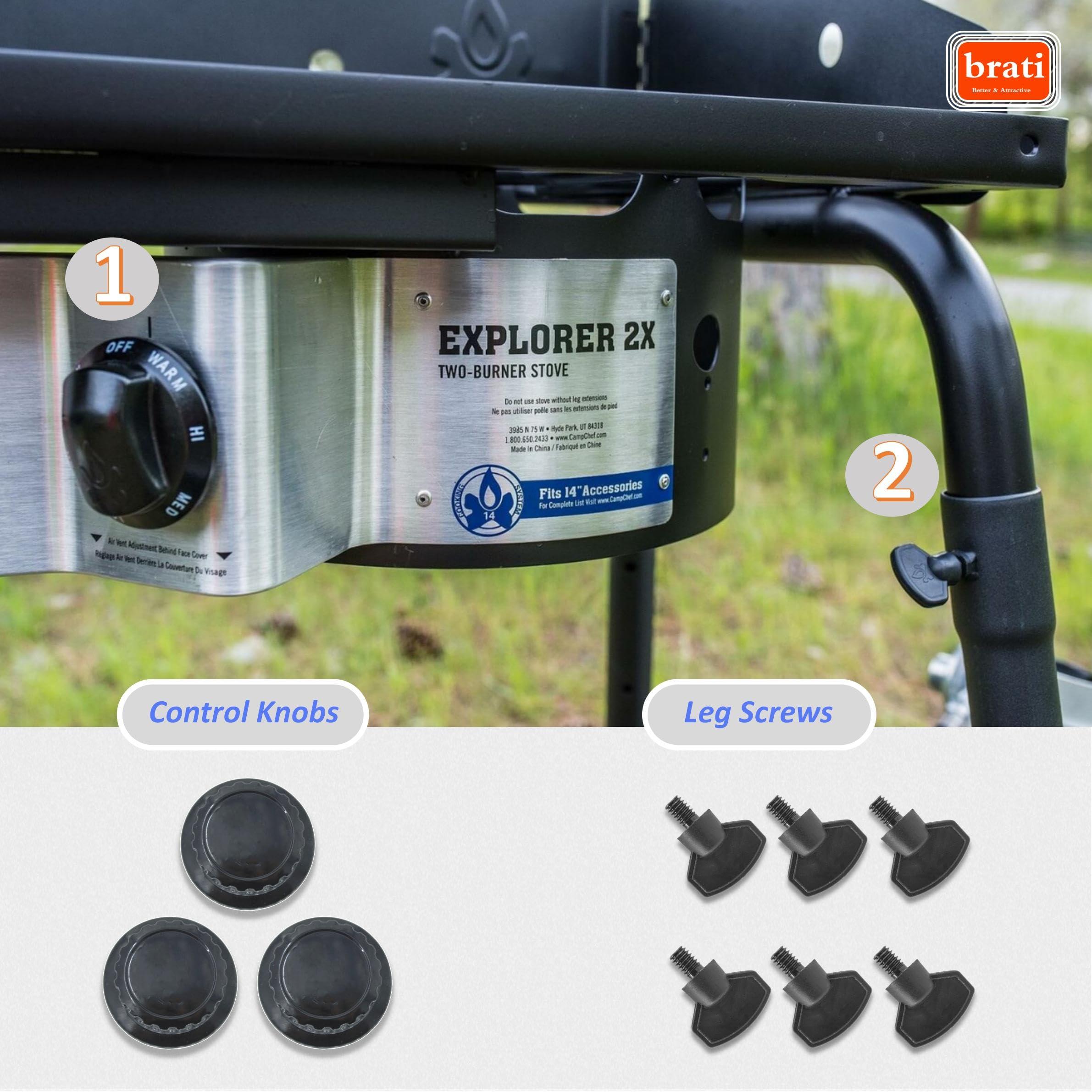 brati Replacement Plastic Stove Leg Thumb Screws for Camp Chef Stove EX60,DL60,CT32,CC60,TB90,SHPRL,SL-30L, 6 Pack