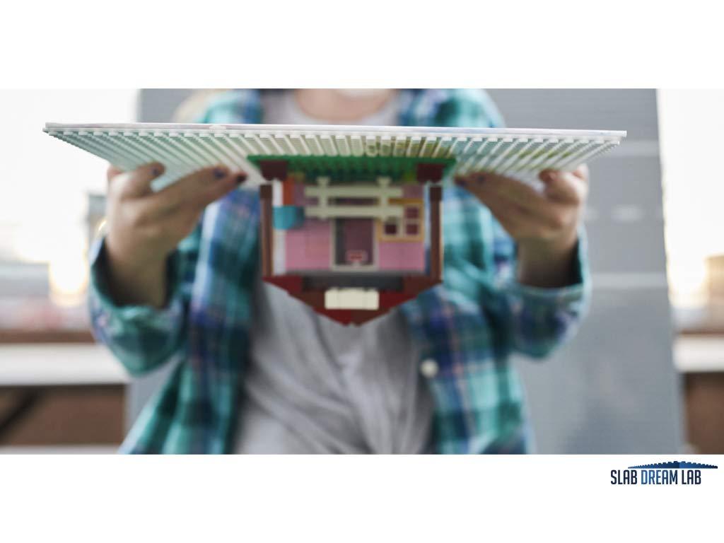 Slab Dream Lab Slab Dream Lab 12\"X12\" Slab Lite Baseplate for All Major Building Bricks and Blocks (Lunar Surface, Single)