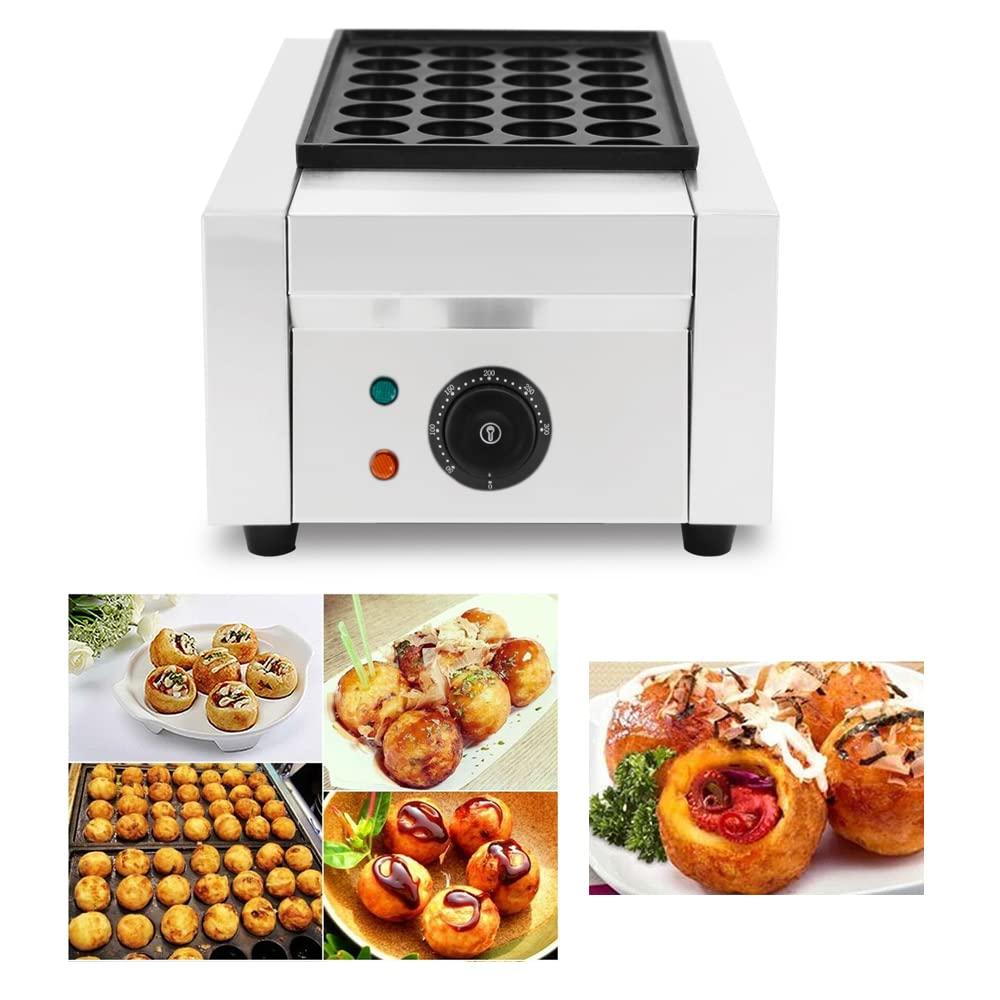 EQCOTWEA EQCOTWEA Electric Takoyaki Maker, 28 Holes Commercial 110V 1.8KW Electric Non-stick Baker Electric Takoyaki Japanese Octopus Fish Ball Maker Machine Takoyaki Grill