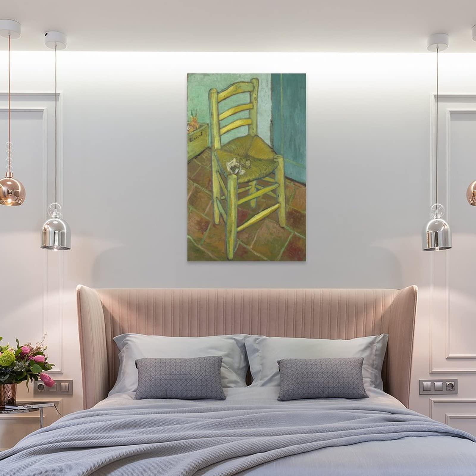 shefei shefei Vincent Van Gogh Van Goghs Chair Canvas Wall Art Prints Poster Gifts Photo Picture Painting Posters Room Decor Home Decorative 08x12inch(20x30cm)