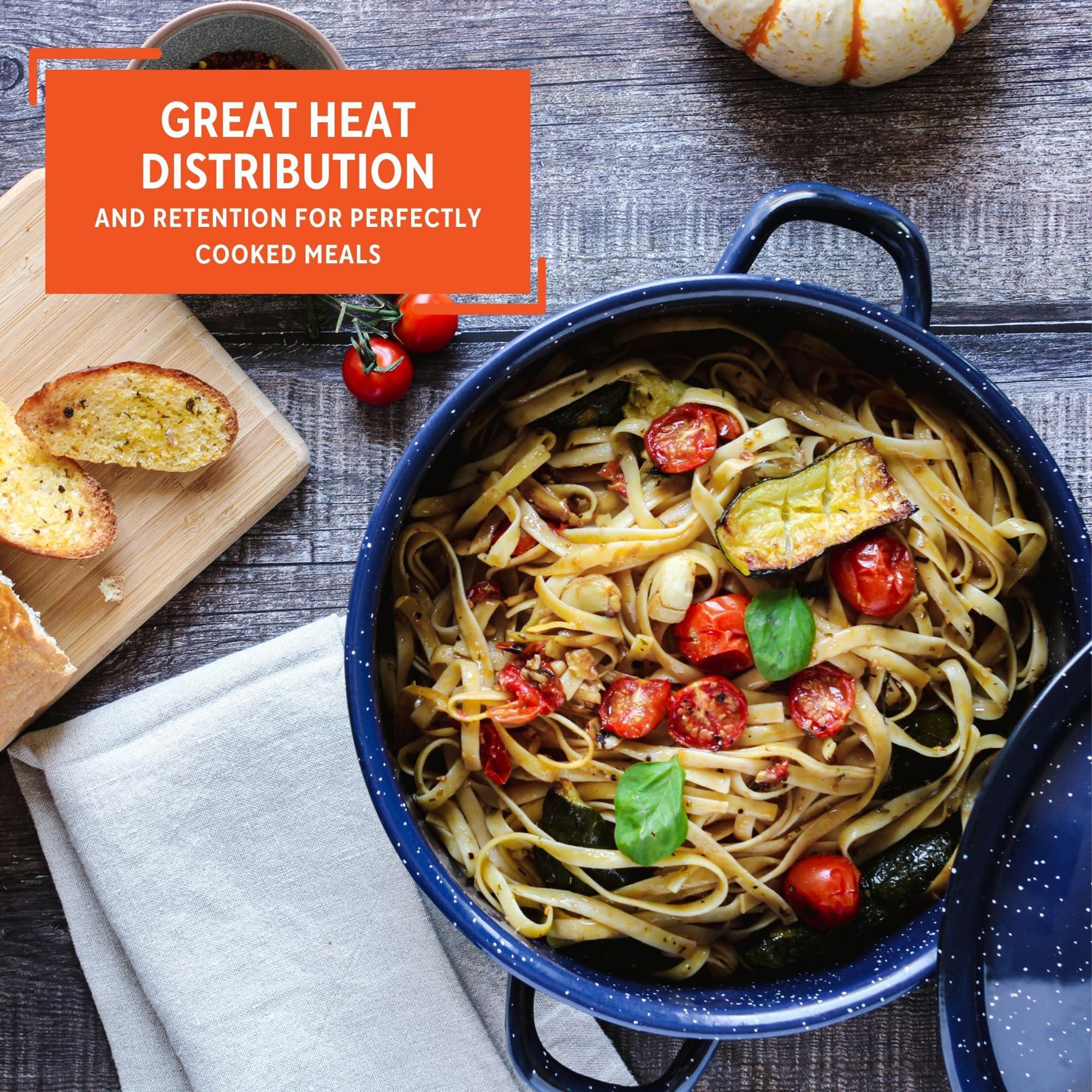 Imusa IMUSA 6.0qt Enamel Stock Pot, Blue