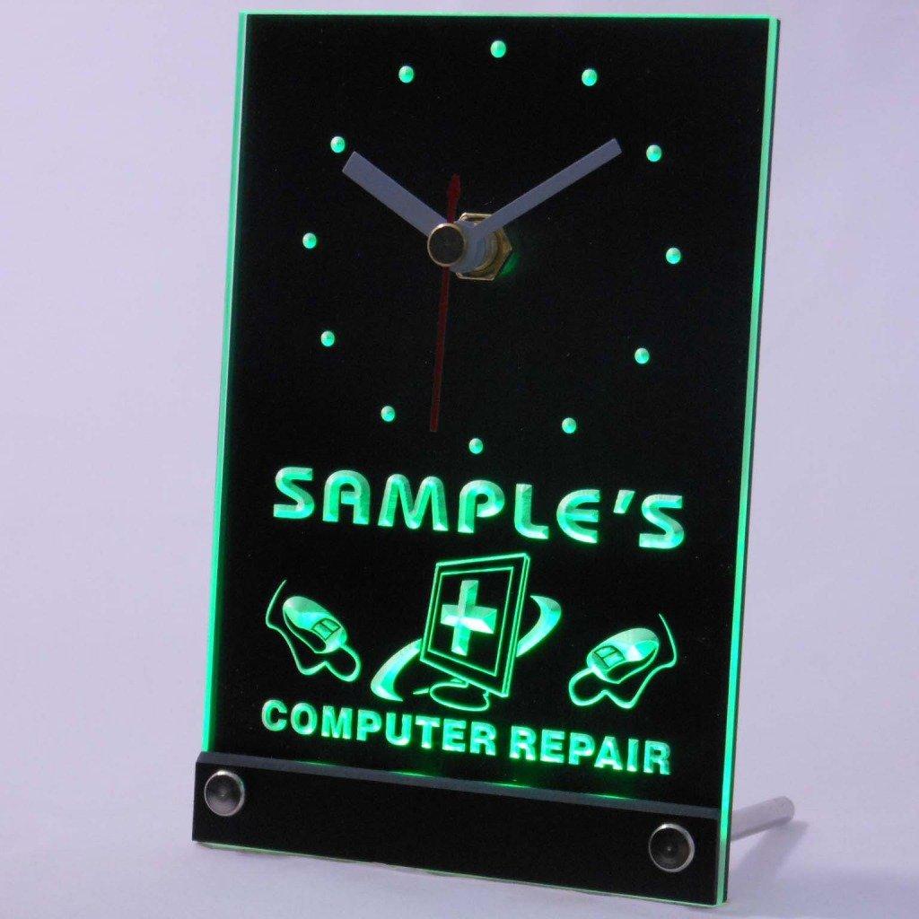 ADVPRO AdvPro tnctr-tm Personalized Custom Computer Repair Shop Neon Led Table Clock
