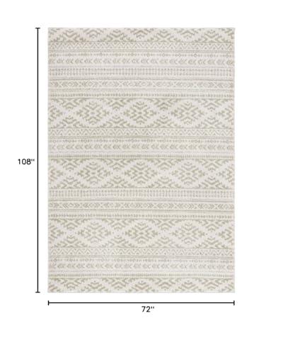 Safavieh SAFAVIEH Tulum Collection Area Rug - 6' x 9', Ivory & Sage, Moroccan Boho Tribal Design, Non-Shedding & Easy Care, Ideal for High Traffic Areas in Living Room, Bedroom (TUL272H)