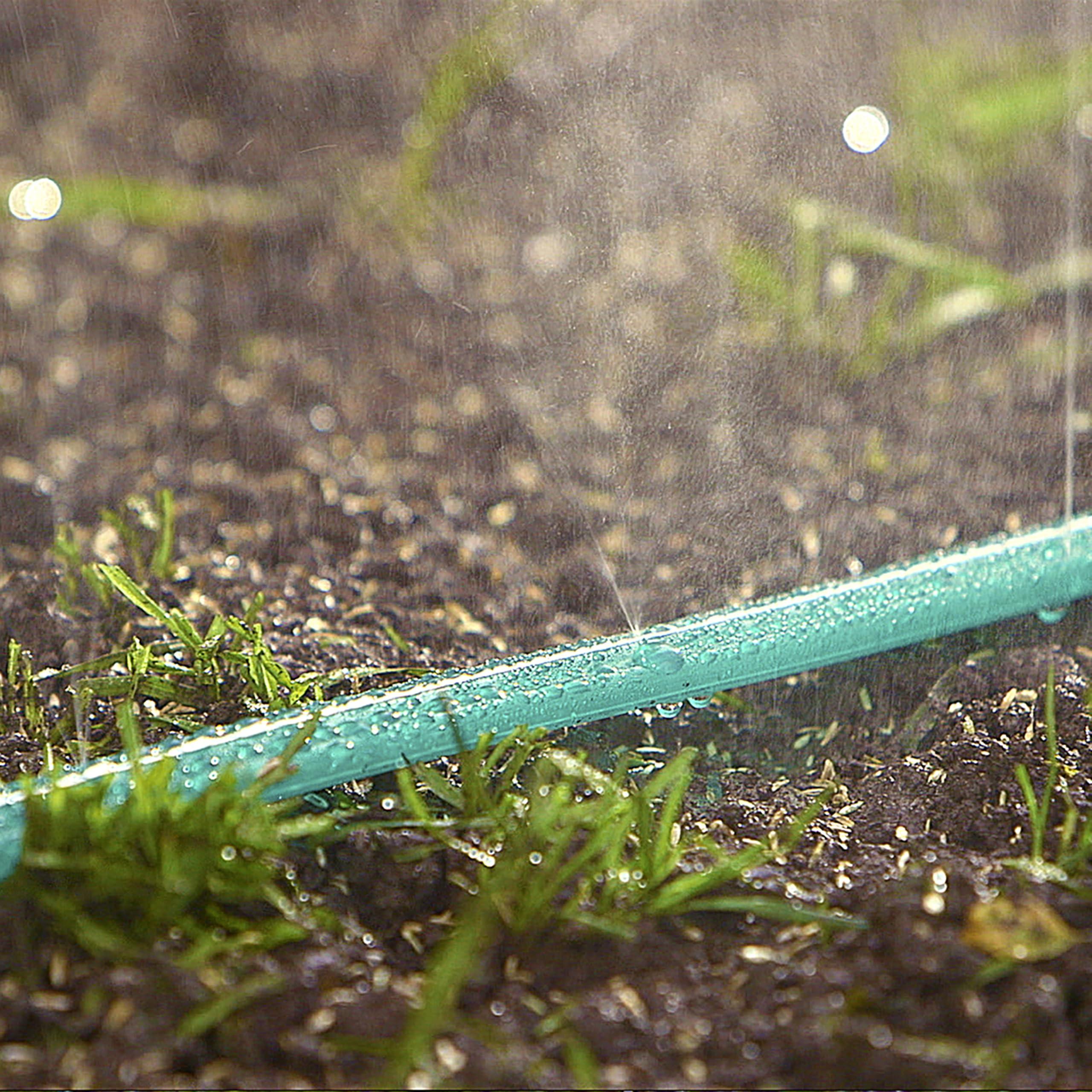 Fiskars Gilmour 2-in-1 Sprinkler Soaker Hose, 50 ft Heavy Duty Watering Hose with Holes, Water Hose for Lawn and Garden Irrigation