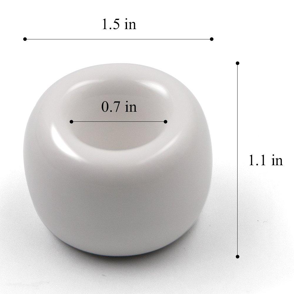 Airmoon Airmoon Mini Ceramics Handmade Couple Toothbrush Holder Stand for Bathroom Vanity Countertops, White, Pack of 2