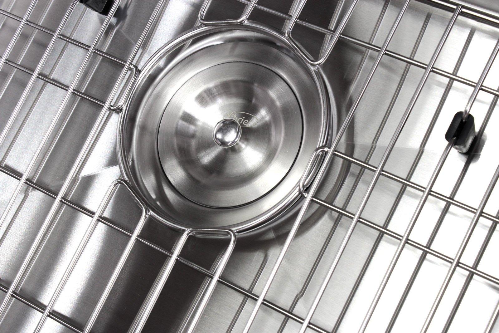 CONTEMPO LIVING 37 Inch Zero Radius Design 16 Gauge Undermount Double 5050 Bowl Stainless Steel Kitchen Sink Premium Package