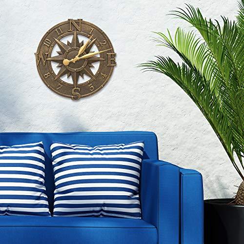 Whitehall White Hall Decorative 16" Compass Rose Clock