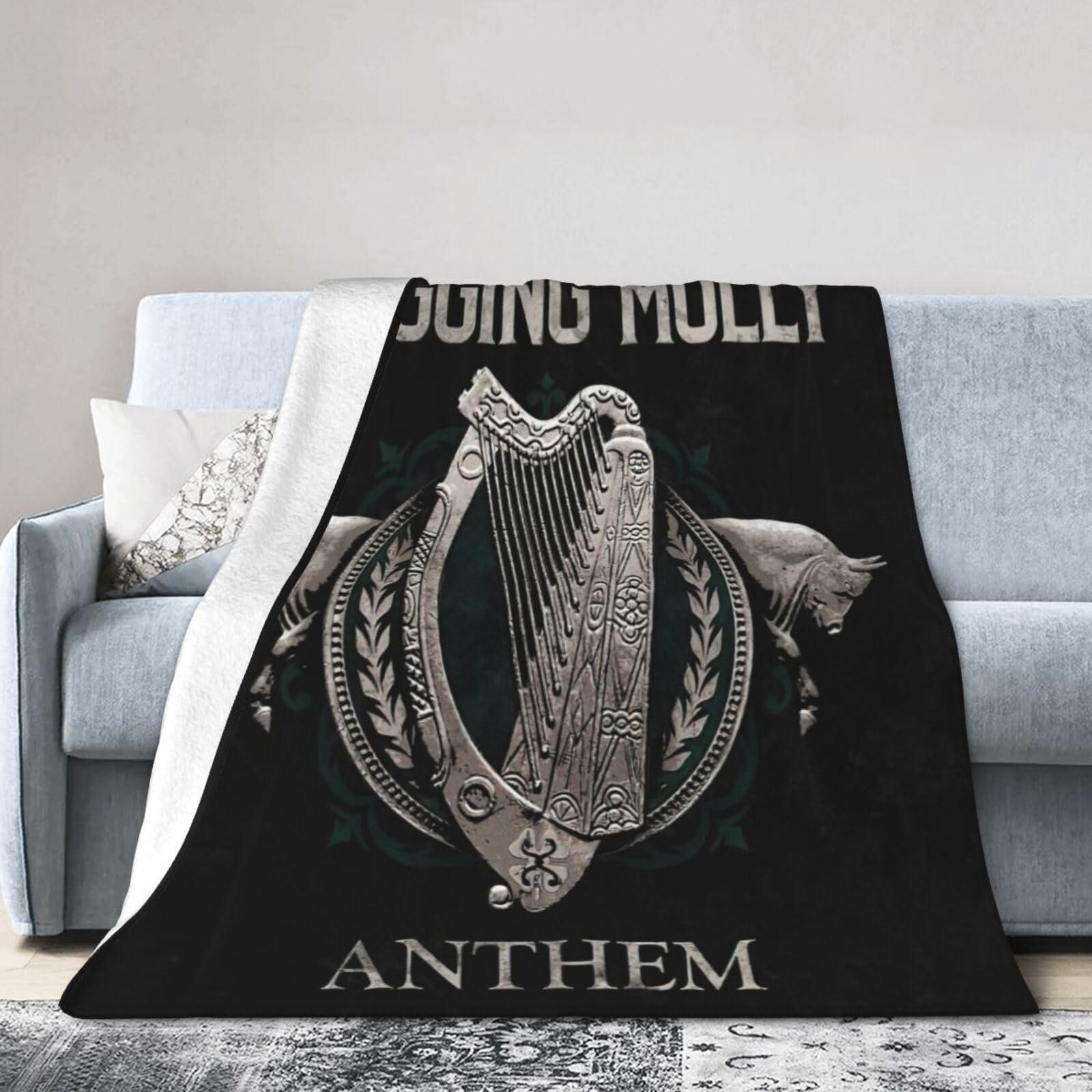 UWECOLORS Flogging Punk Music Molly Band Throw Blanket Ultra Soft Plush Bedding Cozy Flannel Blankets Perfect for Sofa Couch Bed Bedroom Decorations 50\"X40\"