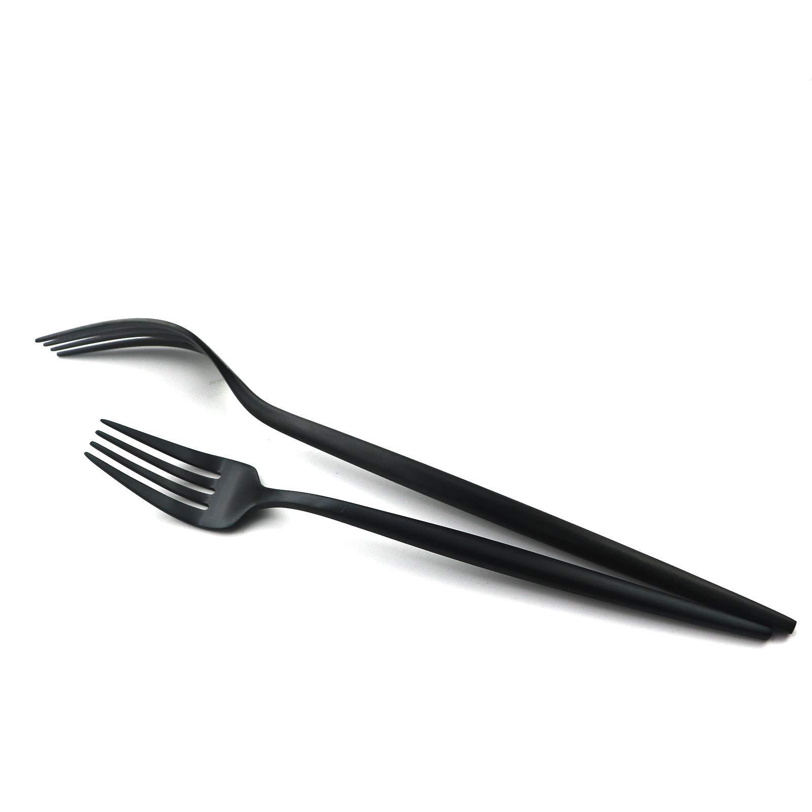 Gugrida Gugrida 20 Pieces Matte Gold Red Handle 18/10 Stainless Steel Silverware Set, Flatware Set Titanium Black Cutlery Set, Utensils Set for Home Restaurant Service Set for 4, Dishwasher Safe (Red Gold)