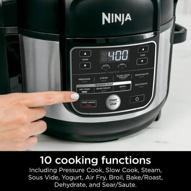 Generic Ninja Foodi 10-in-1 6.5-Qt PRO Pressure Cooker OS300 | Air Fryer, TenderCrisp, Slow Cook, Sous Vide | Nonstick, Ceramic Coated, PTFE/PFOA Free, Dishwasher Safe